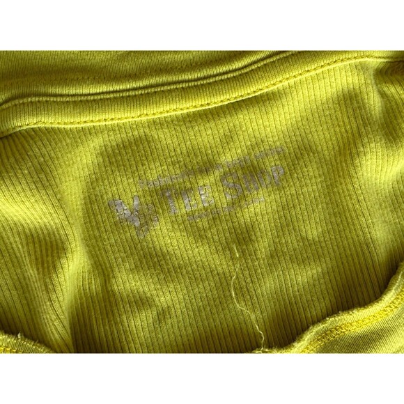 Victorias Secret The Tee Shop Top 3/4 Sleeve Scoop Neck Chartreuse Shirt Womens - Picture 3 of 3